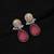 Maroon color dual tone oxidised earrings