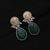 Green color dual tone oxidised earrings