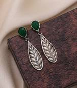 Green color oxidised earrings