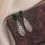 Green color oxidised earrings