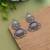 Grey color dual tone oxidised earrings