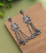 Rani & green color oxidised earrings