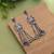 Rani & green color oxidised earrings