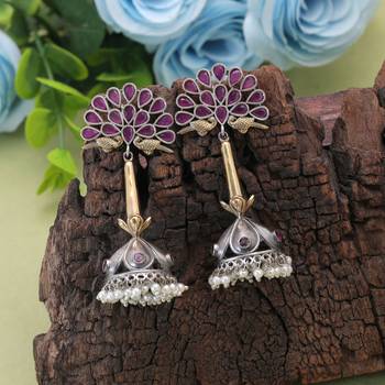 Rani color dual tone oxidised earrings 1
