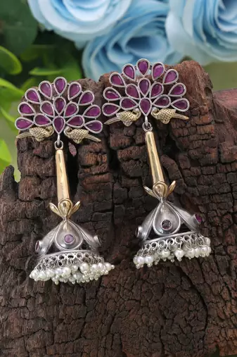Rani color dual tone oxidised earrings