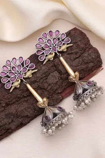 Rani color dual tone oxidised earrings