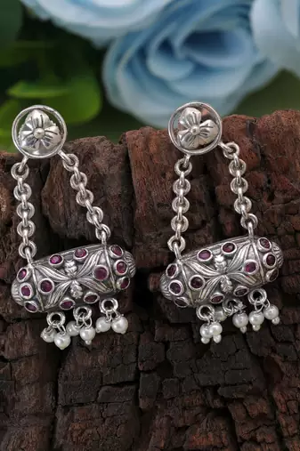 Rani color oxidised earrings