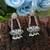 Green color oxidised earrings