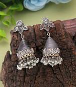 Grey color oxidised earrings
