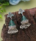 Rama green color oxidised earrings