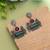 Maroon & green color dual tone oxidised earrings