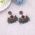 Maroon & green color dual tone oxidised earrings