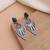Rani & green color oxidised earrings