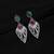 Rani & green color oxidised earrings