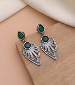 Green color oxidised earrings