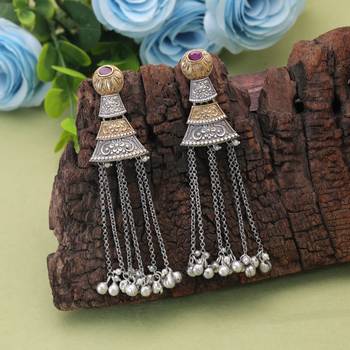 Rani color dual tone oxidised earrings 1