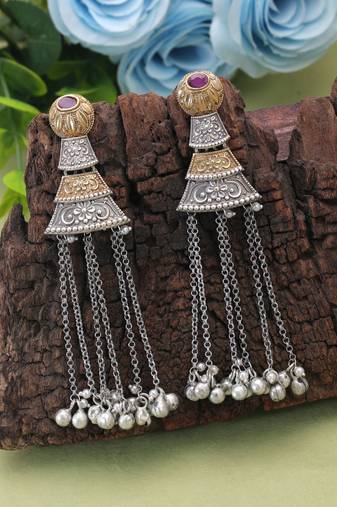 Rani color dual tone oxidised earrings