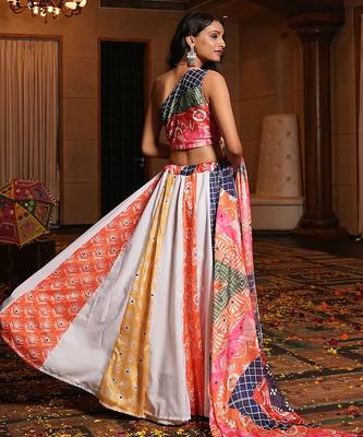 multicolor printed work crepe navratri lehenga choli 4