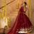 Women's Maroon Silk Crepe Lace Work Semi Stiched Lehenga Choli With Dupatta
