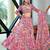 Women's Multi Chinnon Printed Work Semi Stiched Lehenga Choli With Dupatta
