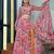 Women's Multi Chinnon Printed Work Semi Stiched Lehenga Choli With Dupatta