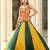 Women's Musterd & Green Cotton Embroidery and Printed  Semi Stiched Lehenga Choli With Dupatta