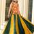 Women's Musterd & Green Cotton Embroidery and Printed  Semi Stiched Lehenga Choli With Dupatta