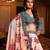 Women's Light Pink Crepe Printed Work Semi Stiched Lehenga Choli With Dupatta