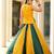 Women's Musterd & Green Cotton Embroidery and Printed  Semi Stiched Lehenga Choli With Dupatta