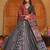 Women's Black Crepe Printed Work Semi Stiched Lehenga Choli With Dupatta