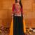 Women's Black Crepe Traditional Kutchi Embroidery with Mirror Work Semi Stiched Lehenga Choli With Dupatta