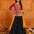 Women's Black Crepe Traditional Kutchi Embroidery with Mirror Work Semi Stiched Lehenga Choli With Dupatta