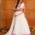 Women's White Georgette Lace Work Semi Stiched Lehenga Choli With Dupatta