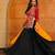 Women's Black Crepe Traditional Kutchi Embroidery with Mirror Work Semi Stiched Lehenga Choli With Dupatta