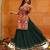 Women's Green Georgette Traditional Kutchi Embroidery with Mirror Work Semi Stiched Lehenga Choli With Dupatta