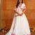 Women's White Georgette Lace Work Semi Stiched Lehenga Choli With Dupatta