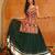 Women's Green Georgette Traditional Kutchi Embroidery with Mirror Work Semi Stiched Lehenga Choli With Dupatta