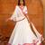 Women's White Georgette Lace Work Semi Stiched Lehenga Choli With Dupatta