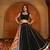 Women's Black Georgette Embroidery and Printed  Semi Stiched Lehenga Choli With Dupatta