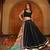 Women's Black Georgette Embroidery and Printed  Semi Stiched Lehenga Choli With Dupatta
