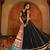 Women's Black Georgette Embroidery and Printed  Semi Stiched Lehenga Choli With Dupatta