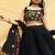 Women's Black Georgette Traditional Kutchi Embroidery with Mirror Work Semi Stiched Lehenga Choli With Dupatta