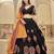 Women's Black Cotton  Silk  Traditional Kutchi Embroidery with Mirror Work Semi Stiched Lehenga Choli With Dupatta
