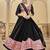 Women's Black Georgette Traditional Kutchi Embroidery with Mirror Work Semi Stiched Lehenga Choli With Dupatta