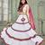 Women's White Georgette Traditional Kutchi Embroidery with Mirror Work Semi Stiched Lehenga Choli With Dupatta