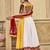 Women's White & Yellow Georgette, Cotton Silk ,Mono Silk Traditional Kutchi Embroidery with Mirror Work
