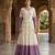 Lavendar  and white gradient anarkali gown with gold floral motifs