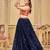 Women's Blue Rangoli Silk Traditional Kutchi Embroidery with Mirror Work Semi Stiched Lehenga Choli With Dupatta
