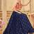 Women's Blue Rangoli Silk Traditional Kutchi Embroidery with Mirror Work Semi Stiched Lehenga Choli With Dupatta