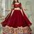 Women's Dark Maroon Georgette Traditional Kutchi Embroidery with Mirror Work Semi Stiched Lehenga Choli With Dupatta